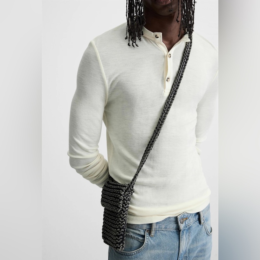 NWT Zara Man Unisex MACRAMÉ CROSSBODY BAG - Picture 4 of 12